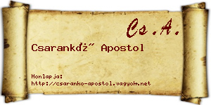 Csarankó Apostol névjegykártya